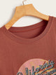 Car & Letter Print Tee