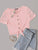 Buttoned Front Knot Hem Guipure Lace Top