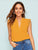 Notch Neck Lace Trim Top