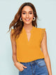 Notch Neck Lace Trim Top