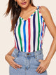 Colorful Striped Knot Cami Top