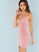 Wrap Asymmetrical Hem Slip Dress