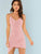 Wrap Asymmetrical Hem Slip Dress