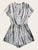 Surplice Neck Tie Dye Batwing Sleeve Romper