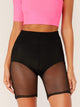 Fishnet Overlay Knicker Insert Cycling Shorts