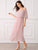 Pleated Ruffle Trim Off Shoulder Chiffon Dress