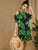 Tropical Cold-shoulder Ruffle Hem Dress