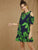 Tropical Cold-shoulder Ruffle Hem Dress