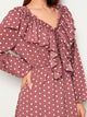 Polka Dot Ruffle Trim Flounce Hem Dress