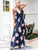 Simplee Floral Lace Up Backless Wrap Slip Dress