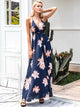 Simplee Floral Lace Up Backless Wrap Slip Dress