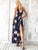 Simplee Floral Lace Up Backless Wrap Slip Dress
