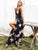 Simplee Floral Lace Up Backless Wrap Slip Dress