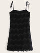Solid Fringe Trim Mini Cami Dress