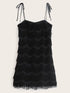 Solid Fringe Trim Mini Cami Dress