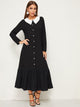 Button Through Ruffle Hem Dress