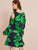 Tropical Print Cold Shoulder Ruffle Hem Dress