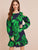 Tropical Print Cold Shoulder Ruffle Hem Dress