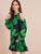 Tropical Print Cold Shoulder Ruffle Hem Dress