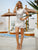 Double Crazy Ruffle Trim Backless Embroidered Mesh Dress