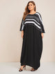 Plus Random Striped Cocoon Maxi Dress