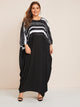 Plus Random Striped Cocoon Maxi Dress