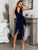 Glamaker Backless Draped Asymmetrical Hem Velvet Dress