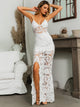 Glamaker Split Hem Guipure Lace Maxi Cami Dress
