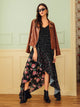 Polka Dot & Ditsy Floral Asymmetrical Hem Chiffon Cami Dress