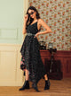 Polka Dot & Ditsy Floral Asymmetrical Hem Chiffon Cami Dress