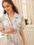 Tropical Print Button-up Satin Shirt Dress