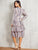 Snakeskin Print Layered Ruffle Hem Dress
