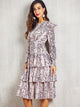 Snakeskin Print Layered Ruffle Hem Dress
