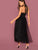 Flocked Dot Mesh Tie Back Halter Dress