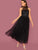 Flocked Dot Mesh Tie Back Halter Dress