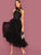 Flocked Dot Mesh Tie Back Halter Dress