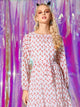 Crescent Print Belted Maxi Dress