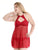 Plus Sheer Contrast Lace Mesh Dress With Panty