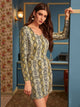Snakeskin Print Backless Sweetheart Neck Dress