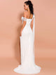 Missord Split Thigh Asymmetrical Neck Maxi Prom Dress