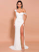 Missord Split Thigh Asymmetrical Neck Maxi Prom Dress