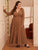 Plus Pleated Hem Surplice Maxi Dress