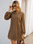 Notch Neck  All Over Print Tunic Dress