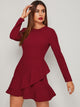 Solid Ruffle Hem A-line Dress