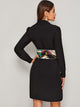Chain Print Tie Front Shirt Dress