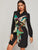 Chain Print Tie Front Shirt Dress