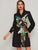 Chain Print Tie Front Shirt Dress