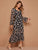 Floral Print Surplice Front Belted Chiffon Dress