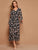 Floral Print Surplice Front Belted Chiffon Dress