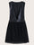 Contrast PU Pleated Hem Chiffon Dress